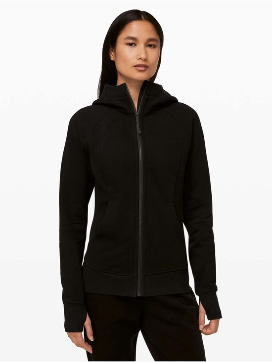 lululemon athletica Sweaters - Lululemon Scuba Hoodie *Light Cotton Fleece Black Womens Size 8